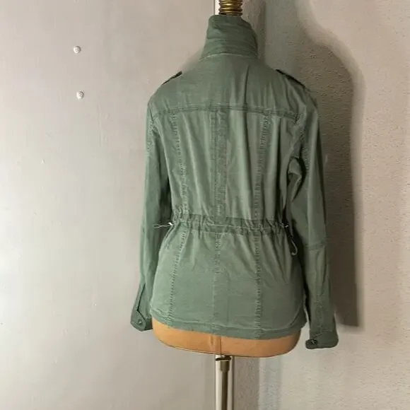 Daytrip Green Army Jacket M Lightweight Boho Cabincore Fisherman Gorpcore Skater - Picture 2 of 15